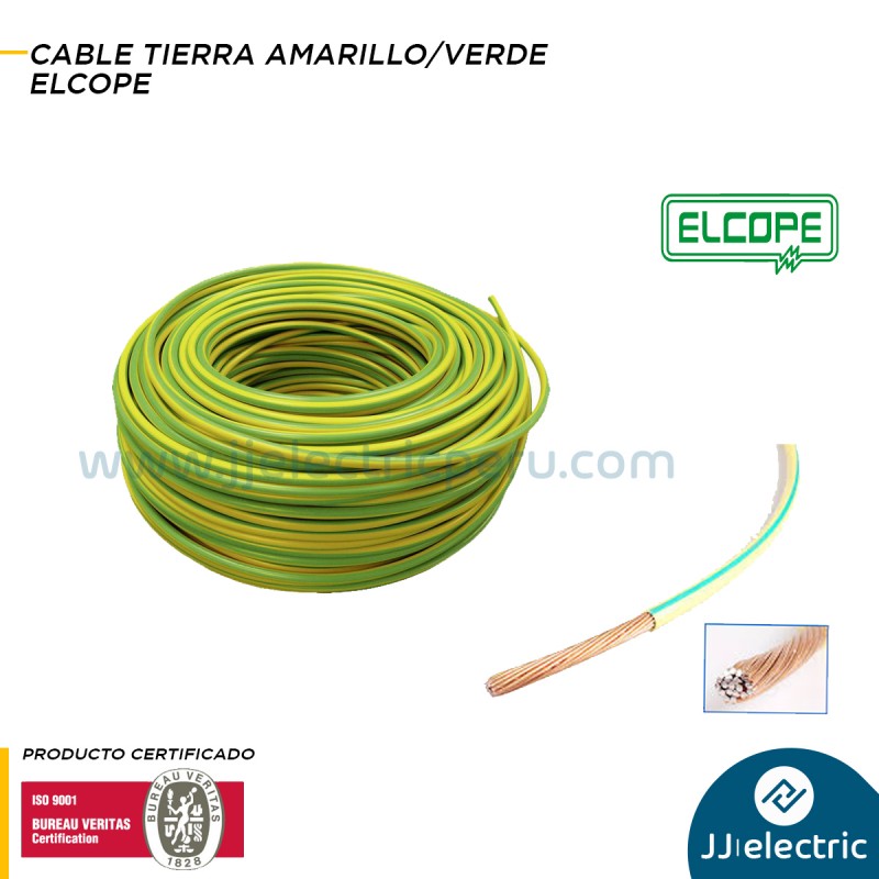 Milímetro Aparador Fundación CABLE TIERRA AMARILLO/VERDE ELCOPE - JJ ELECTRIC PERU - Distribución para  la industria